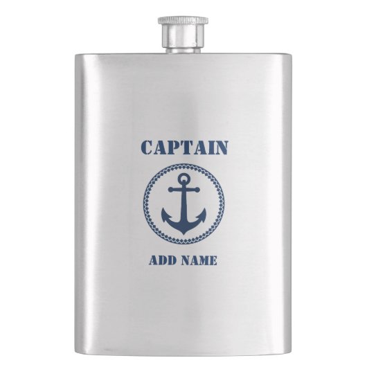 Ihr Name Captain Flask Sea Anchor Flachmann (Vorderseite)