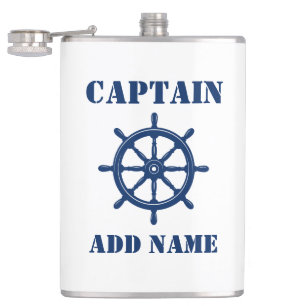 Ihr Name Captain Flask Ships Wheel Helm Flachmann
