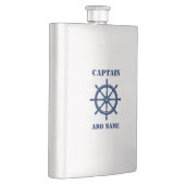 Ihr Name Captain Flask Ships Wheels Helm Navy Flachmann (Rechts)