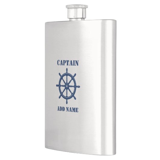 Ihr Name Captain Flask Ships Wheels Helm Navy Flachmann (Links)