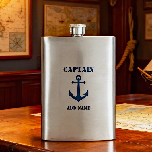Ihr Name Captain Flask Vintag Anker Flachmann