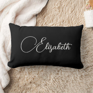 Ihr Name Chic Black and White Typografy Lendenkissen