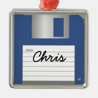 Ihr Name Classic 3.5" Blue Diskette Ornament Aus Metall