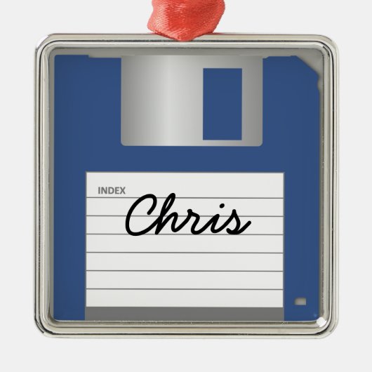 Ihr Name Classic 3.5" Blue Diskette Ornament Aus Metall (Vorne)