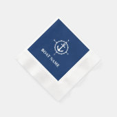 Ihr Name Compass Anchor Blue Cocktail Serviette (Ecke)