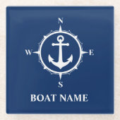 Ihr Name Compass Anchor Premium Untersetzer (Vorderseite)