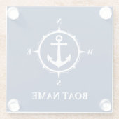 Ihr Name Compass Anchor Premium Untersetzer (Rückseite)