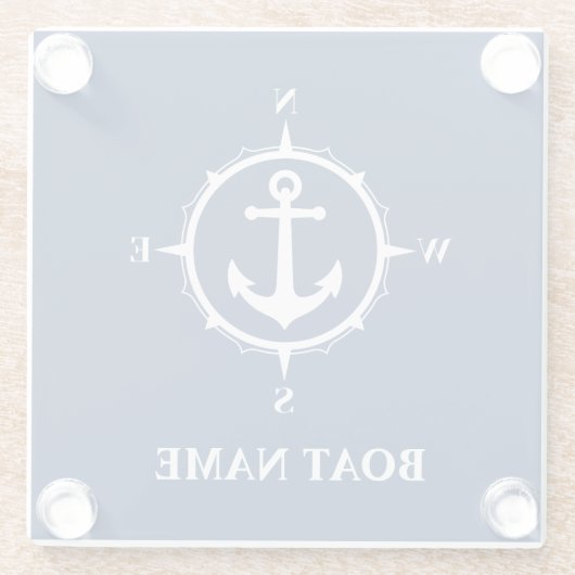 Ihr Name Compass Anchor Premium Untersetzer (Rückseite)