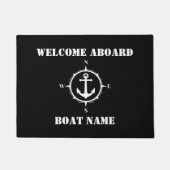 Ihr Name Compass Anker Willkommen an Bord Black Fußmatte (Vorderseite)