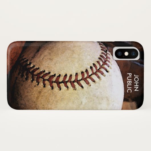 Ihr Name Custom Baseball Artwork Case-Mate iPhone Hülle (Rückseite (Horizontal))