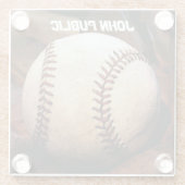Ihr Name Custom Baseball Artwork Glasuntersetzer (Rückseite)