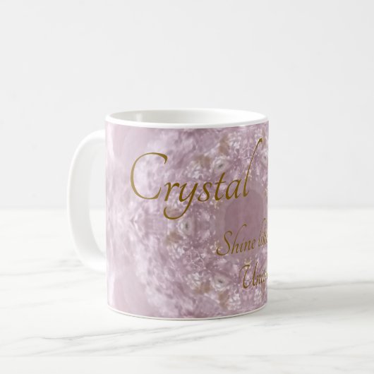 Ihr Name Custom Crystal Rose Quartz Kaffeetasse (Vorderseite Links)