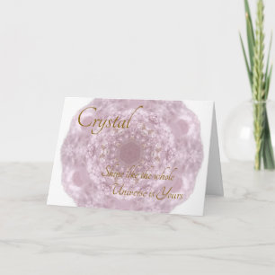 Ihr Name Custom Crystal Rose Quartz Karte