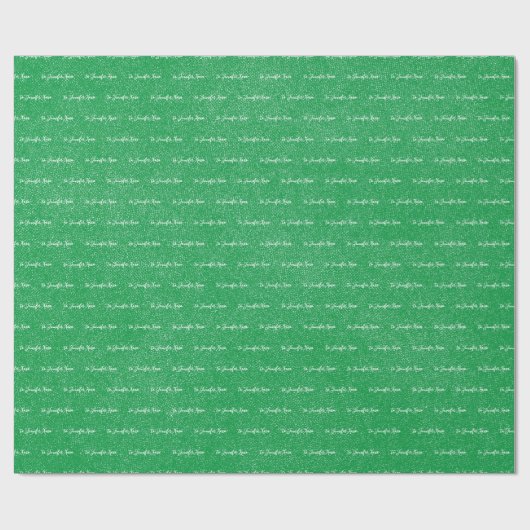 Ihr Name Custom Modern Distressed Green Geschenkpapier (Flach)