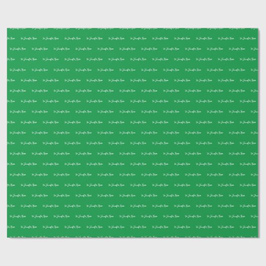 Ihr Name Custom Modern Green Geschenkpapier (Flach)