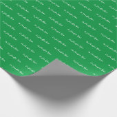 Ihr Name Custom Modern Green Geschenkpapier (Ecke)