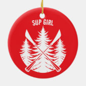 Ihr Name Custom Sup Girl Keramik Ornament (Hinten)