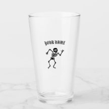 IHR NAME DANCING SKELETON PINT GLASS