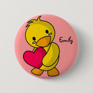 [Ihr Name] Duckie Liebe-Knopf Button