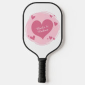 Ihr Name(e) im Herzen Pickleball Schläger (Rückseite)