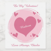 Ihr Name(e) im Herzen Weinetikett (Einzelnes Label)