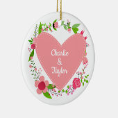 Ihr Name(e) in einem benutzerdefinierten Herz-Orna Keramikornament (Rechts)