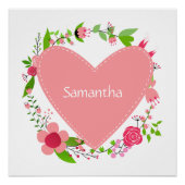 Ihr Name(e) in einem benutzerdefinierten Herz-Post Poster (Vorderseite)