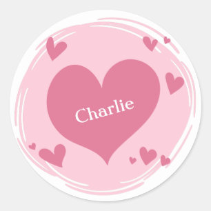 Ihr Name(e) in einem Heart Frame Aufkleber