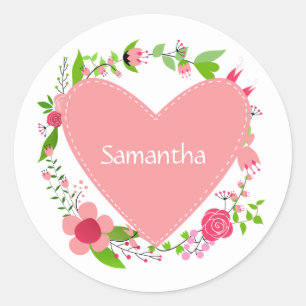 Ihr Name(e) in einem Heart Frame Aufkleber