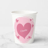 Ihr Name(e) in einem Heart Paper Cups Pappbecher (Rückseite)