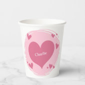 Ihr Name(e) in einem Heart Paper Cups Pappbecher (Vorderseite)