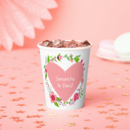 Ihr Name(e) in einem Heart Paper Cups Pappbecher