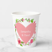 Ihr Name(e) in einem Heart Paper Cups Pappbecher (Vorderseite)