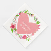 Ihr Name(e) in einem Heart Paper Servietten (Ecke)