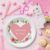 Ihr Name(e) in einem Heart Paper-Teller Pappteller (Party)