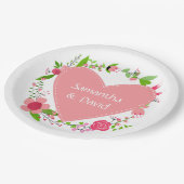 Ihr Name(e) in einem Heart Paper-Teller Pappteller (Schrägansicht)