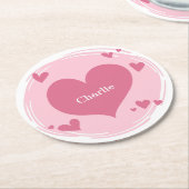 Ihr Name(e) in einem Heart Paper-Untersetzer Runder Pappuntersetzer (Angewinkelt)