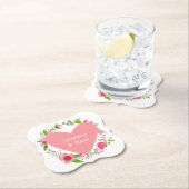 Ihr Name(e) in einem Heart Paper-Untersetzer Untersetzer (Vor Ort)