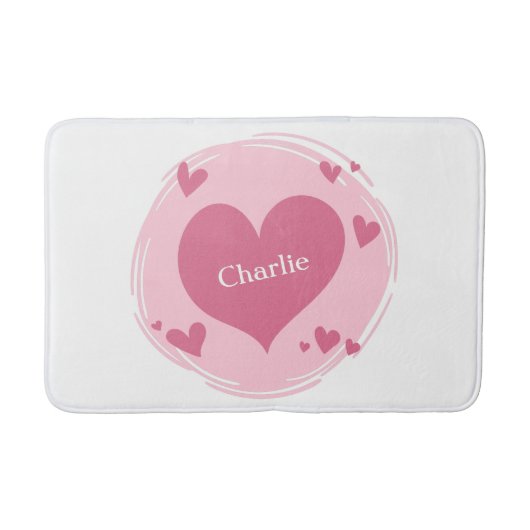 Ihr Name(e) in einem Herzbad Badematte (Vorderseite)
