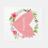 Ihr Name(e) in einem Herzflocken Fleecedecke (Vorderseite (Horizontal))