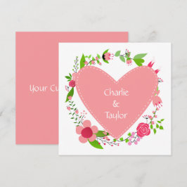 Ihr Name(e) in einer benutzerdefinierten Herzeinla Einladung