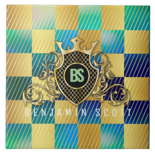 Ihr Name Elegant Gold Monogram Fliese