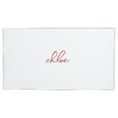 Ihr Name Elegant Red Typografy Script Pillowcase Kissenbezug (Vorderseite-Links)