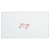 Ihr Name Elegant Red Typografy Script Pillowcase Kissenbezug (Vorderseite-Rechts)