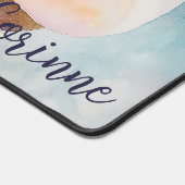 Ihr Name Elegant Rosa Magnolia Blüten Schreibtischunterlage (Ecke)