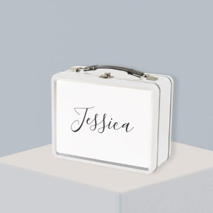 Ihr Name Elegante Schrift Metall Brotdose