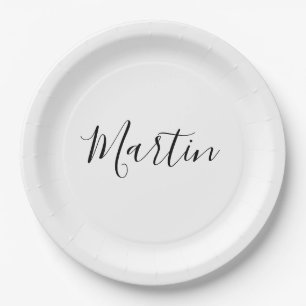Ihr Name Elegante Schrift Pappteller