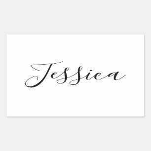Ihr Name Elegante Schrift Rechteckiger Aufkleber