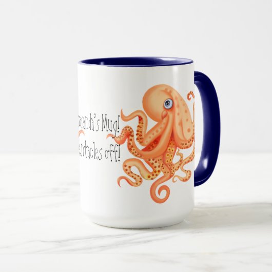 Ihr Name entakelt von niedlichem Orangenktopus Tasse (VorderseiteRechts)
