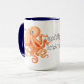 Ihr Name entakelt von niedlichem Orangenktopus Tasse (Vorderseite Links)